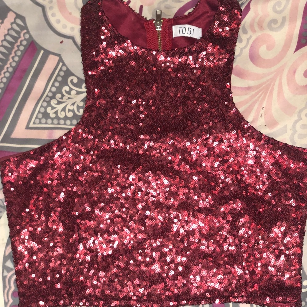 Sparkling Red Crop Top
